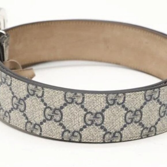 Gucci Interlocking G Belt GG Canvas Belt Size 100/40 KGDHN - Beige/Blue - Picture 8 of 15